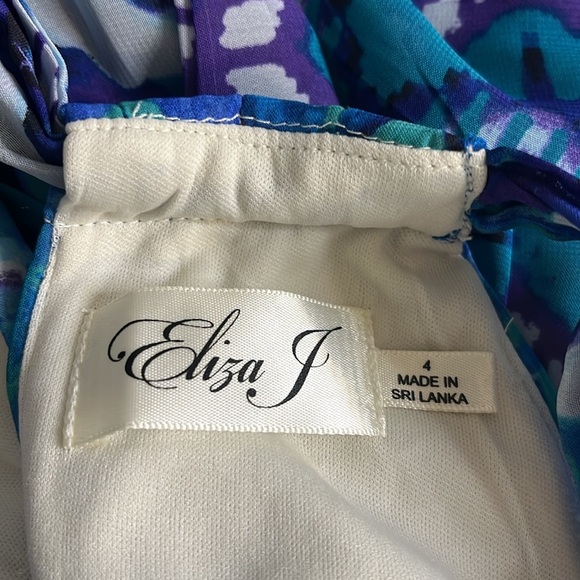 Eliza J | New halter style geometric print maxi dress Women’s size 4 sleeveless - Picture 8 of 11